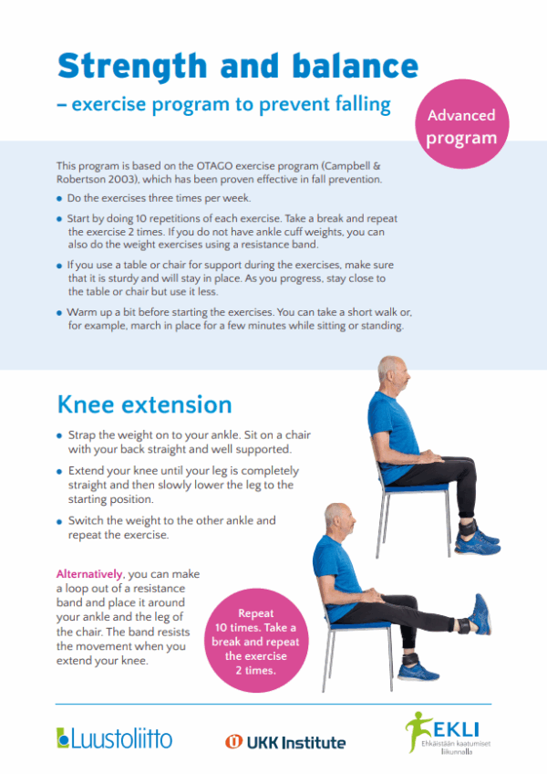 Sunbeam Exercise Plan.pdf Strength and balance - advanced program - Luustoliitto